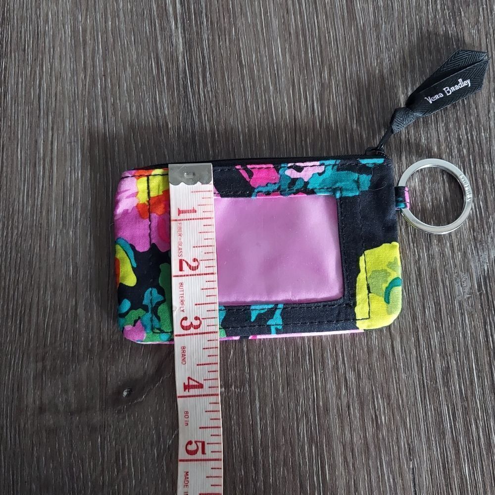 Vera Bradley Zip ID Case Hilo Meadow Keychain ID Window Cards Money - Picture 5 of 5